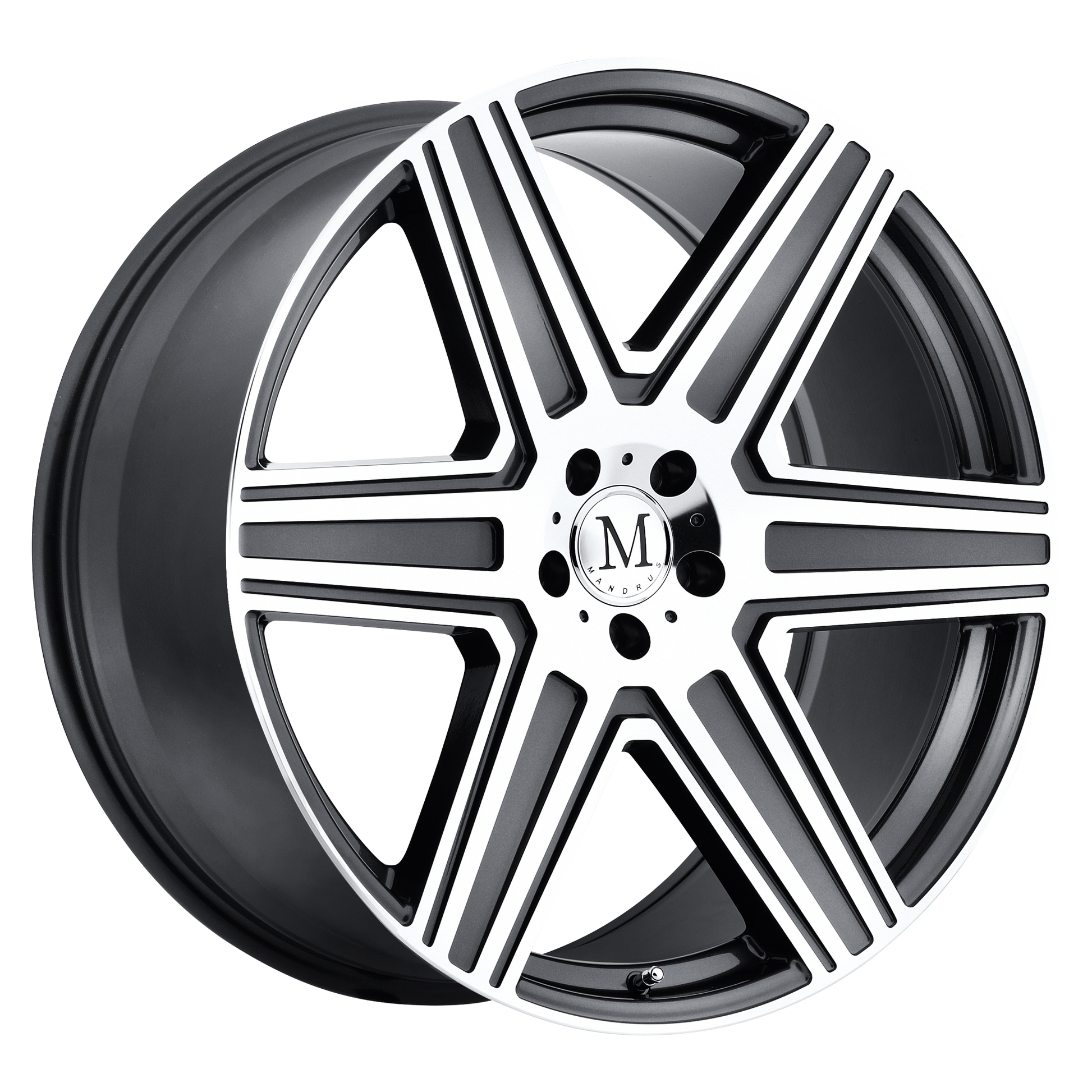 Mandrus ATLAS 20X10 25 5X112/5X112 GUNMETAL W/ MIRROR CUT FACE & LIP