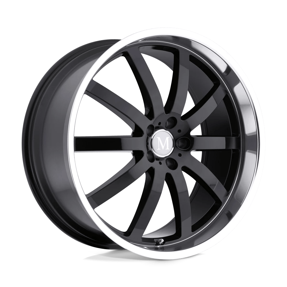 Mandrus WILHELM 17X8 32 5X112/5X112 GLOSS BLACK W/ MIRROR CUT LIP