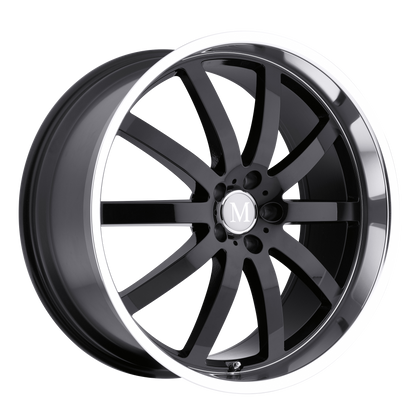 Mandrus WILHELM 17X8 32 5X112/5X112 GLOSS BLACK W/ MIRROR CUT LIP