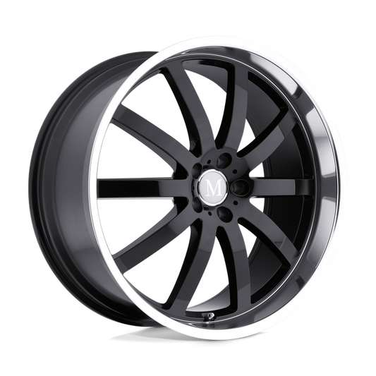 Mandrus WILHELM 17X8 32 5X112/5X112 GLOSS BLACK W/ MIRROR CUT LIP