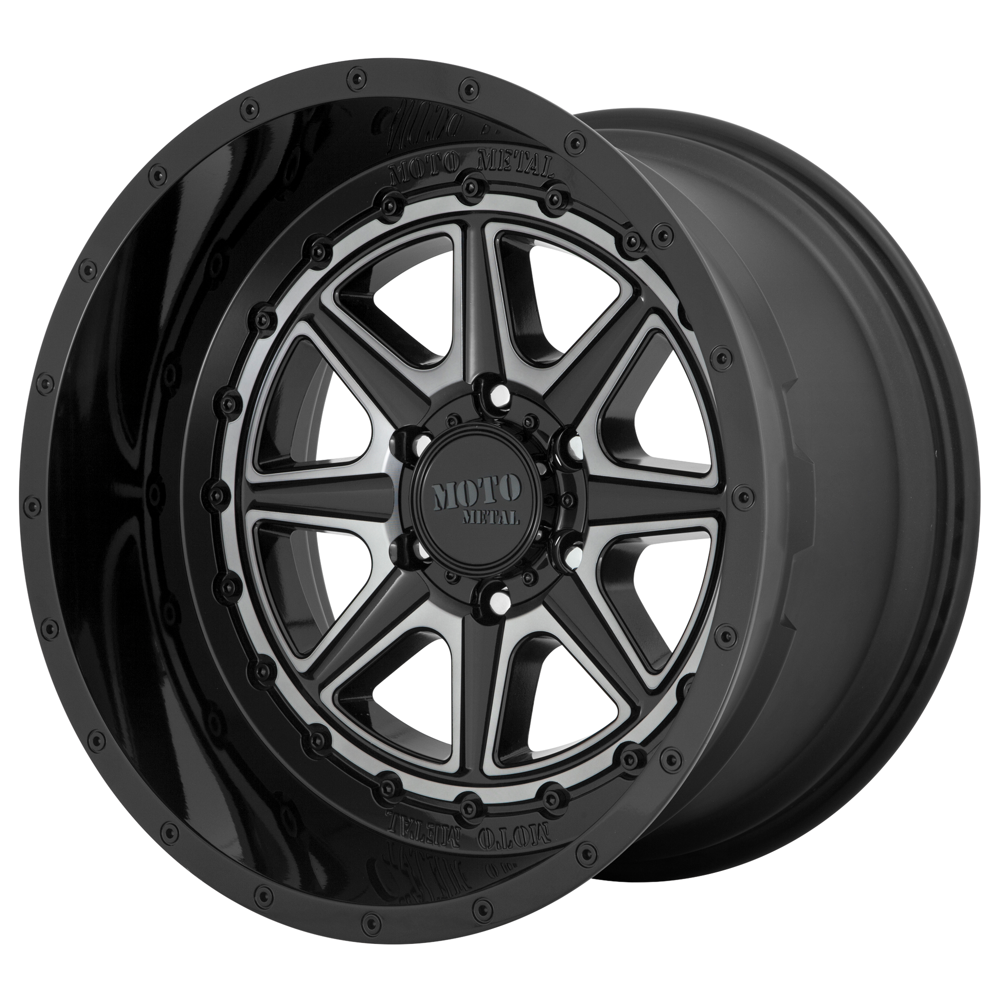 Moto Metal MO801 PHANTOM 24x12 -44 8x170/8x6.7 Gloss Black With Gray Tint