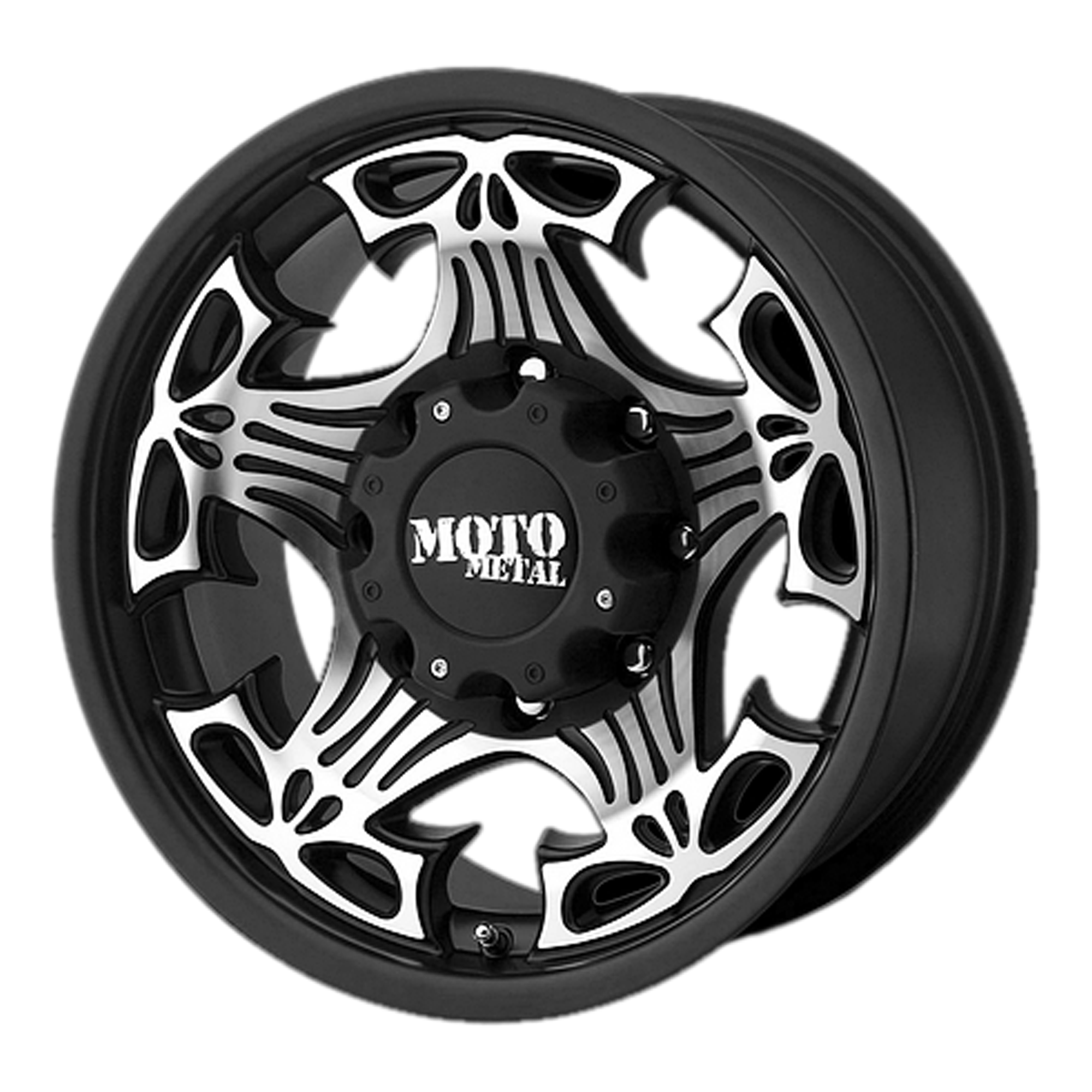 Moto Metal MO909 SKULL 18X9 -12 8X165.1/8X6.5 Gloss Black With Machined Face