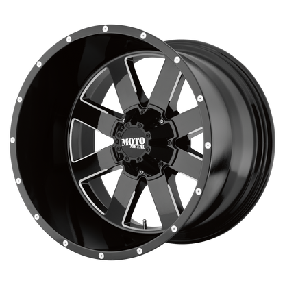 Moto Metal MO962 20X10 -24 8X180/8X7.1 GLOSS BLACK MILLED