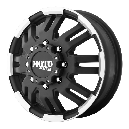 Moto Metal MO963 17x6 111 8x165.1/8x6.5 Matte Black Machined - Front