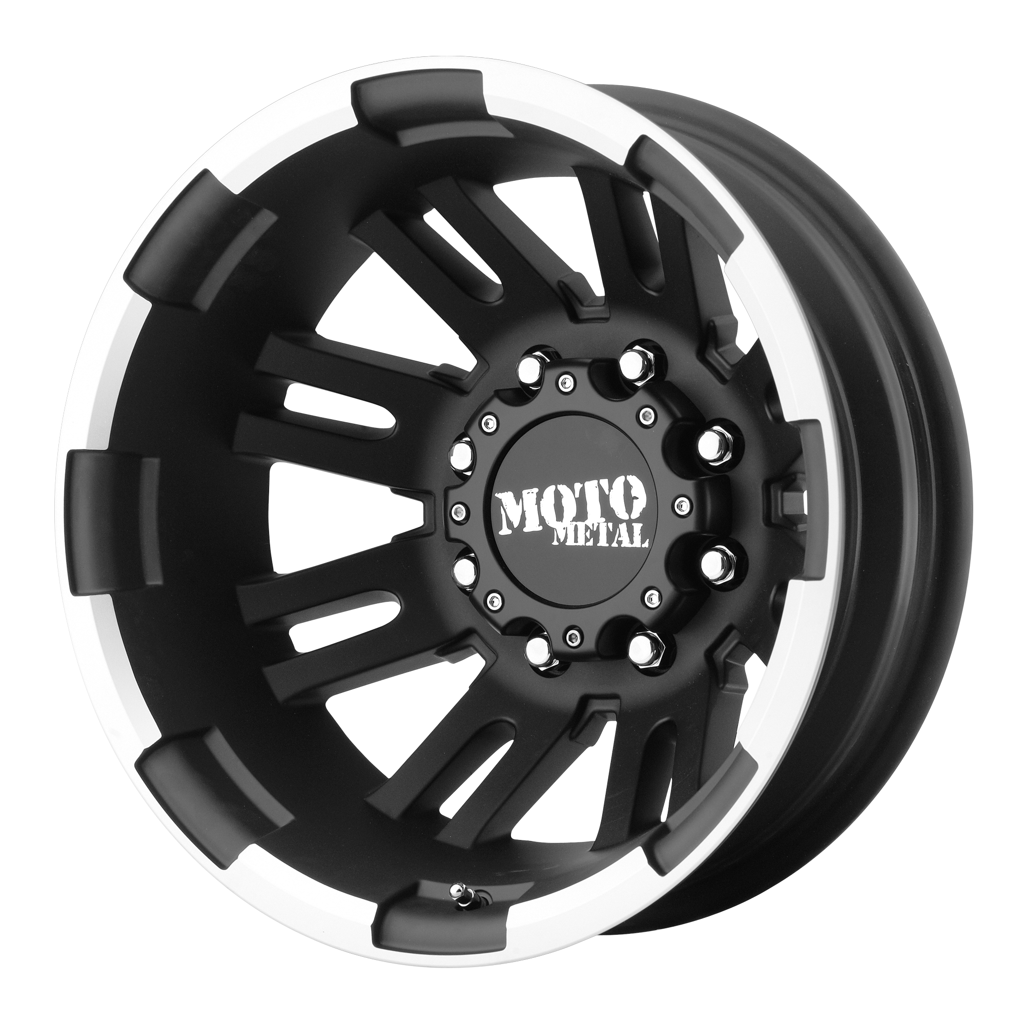 Moto Metal MO963 17x6 -134 8x165.1/8x6.5 Matte Black Machined - Rear