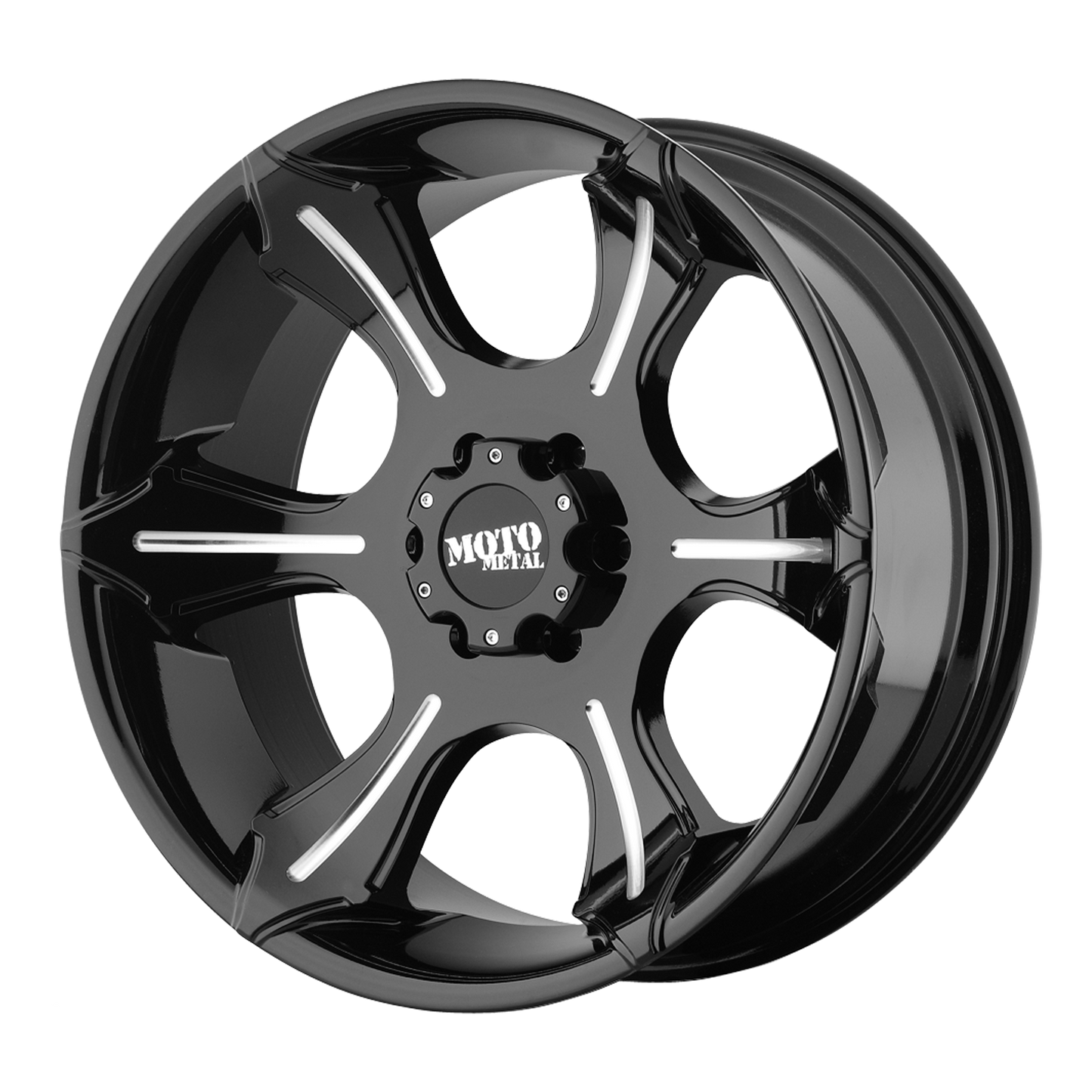 Moto Metal MO965 20X9 -12 5X127 GLOSS BLACK WITH MILLED SPOKES