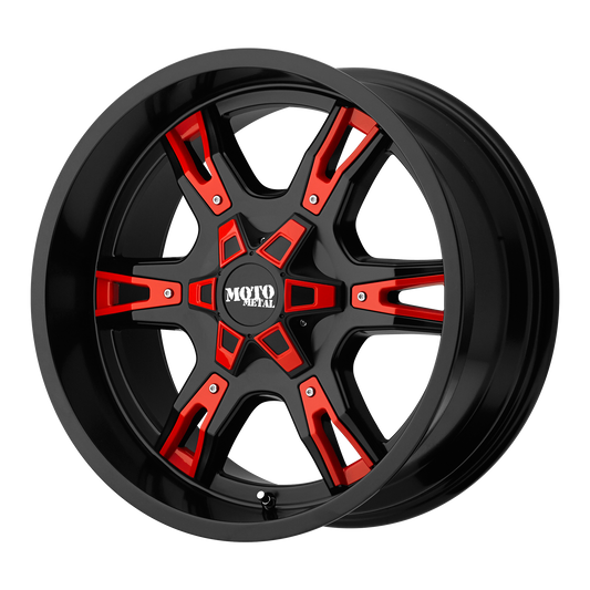 Moto Metal MO969 20X9 0 6X135/6X5.3 Satin Black With Red And Chrome Accents