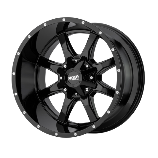 Moto Metal MO970 18X10 -24 5X139.7/5X150 GLOSS BLACK WITH MILLED LIP