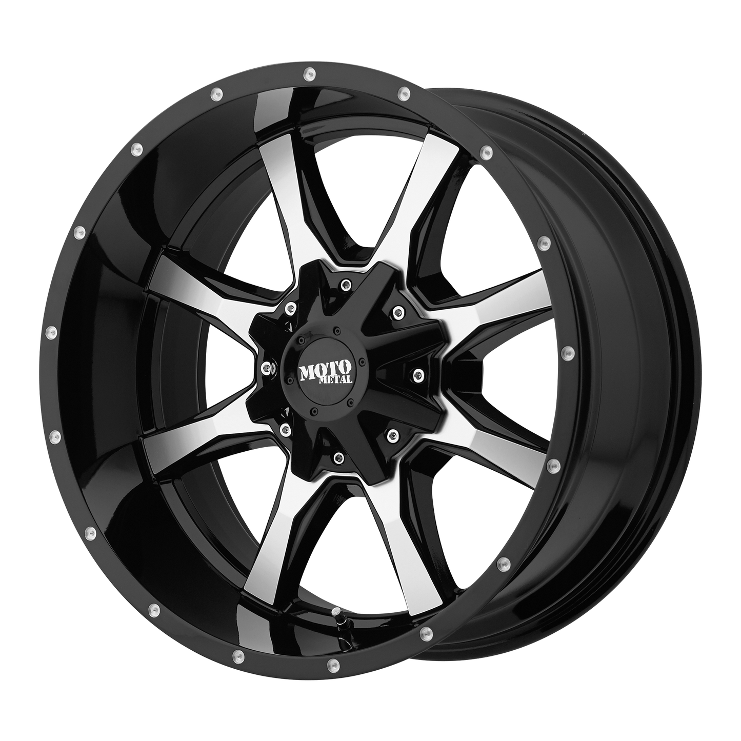 Moto Metal MO970 20X9 0 5X127/5X139.7 GLOSS BLACK MACHINED FACE