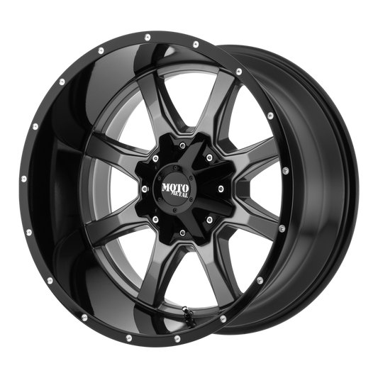 Moto Metal MO970 16X7 42 5X160/5X160 Gloss Gray Center Gloss Black Lip