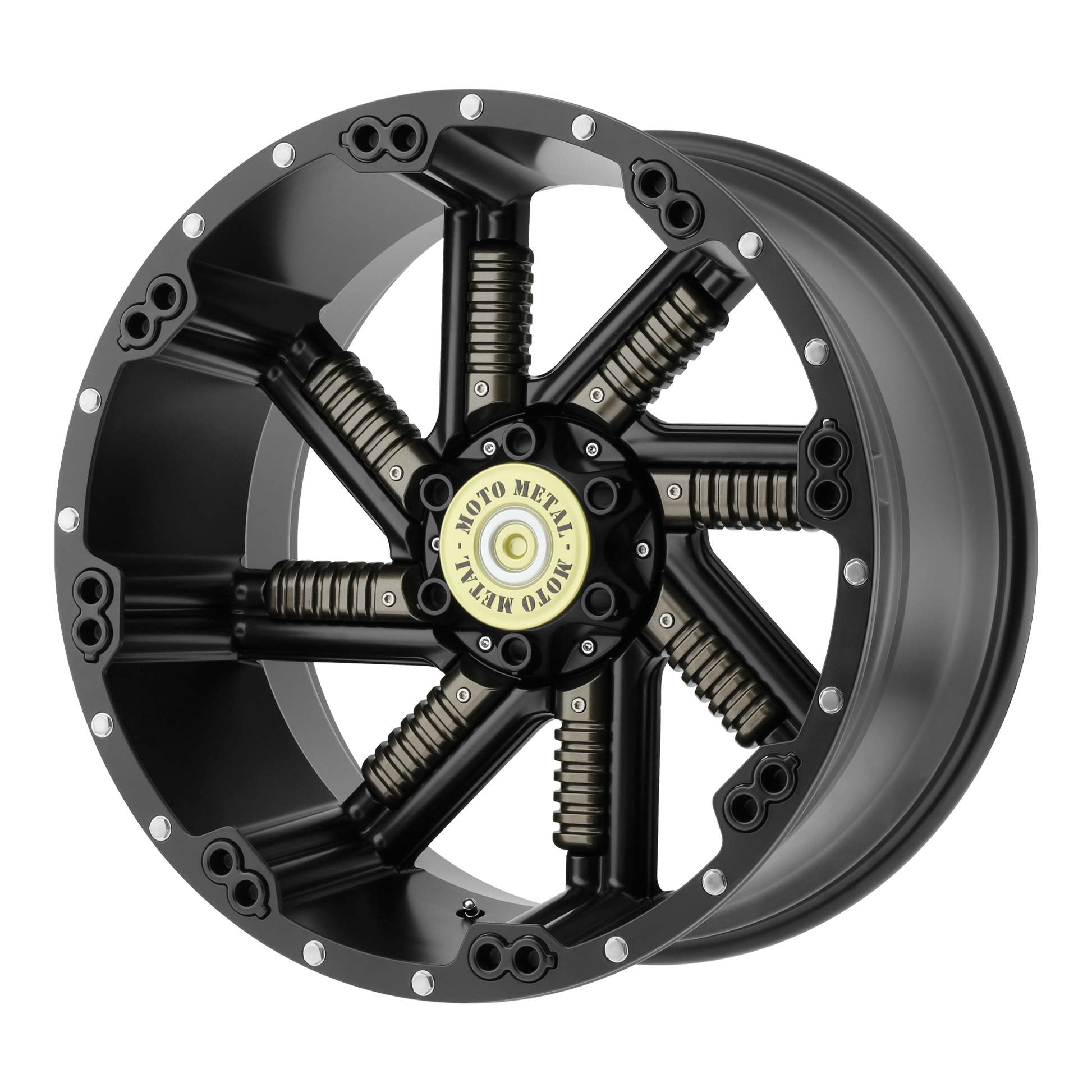 Moto Metal MO979 BUCKSHOT 20X10 -24 8X165.1/8X6.5 Satin Black With Gun Metal Inserts