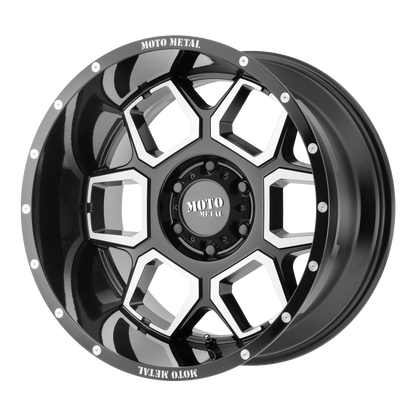 Moto Metal MO981 SPADE 22X12 -44 6X139.7 GLOSS BLACK MACHINED