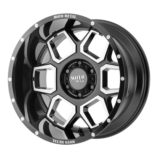 Moto Metal MO981 SPADE 22X12 -44 6X139.7 GLOSS BLACK MACHINED