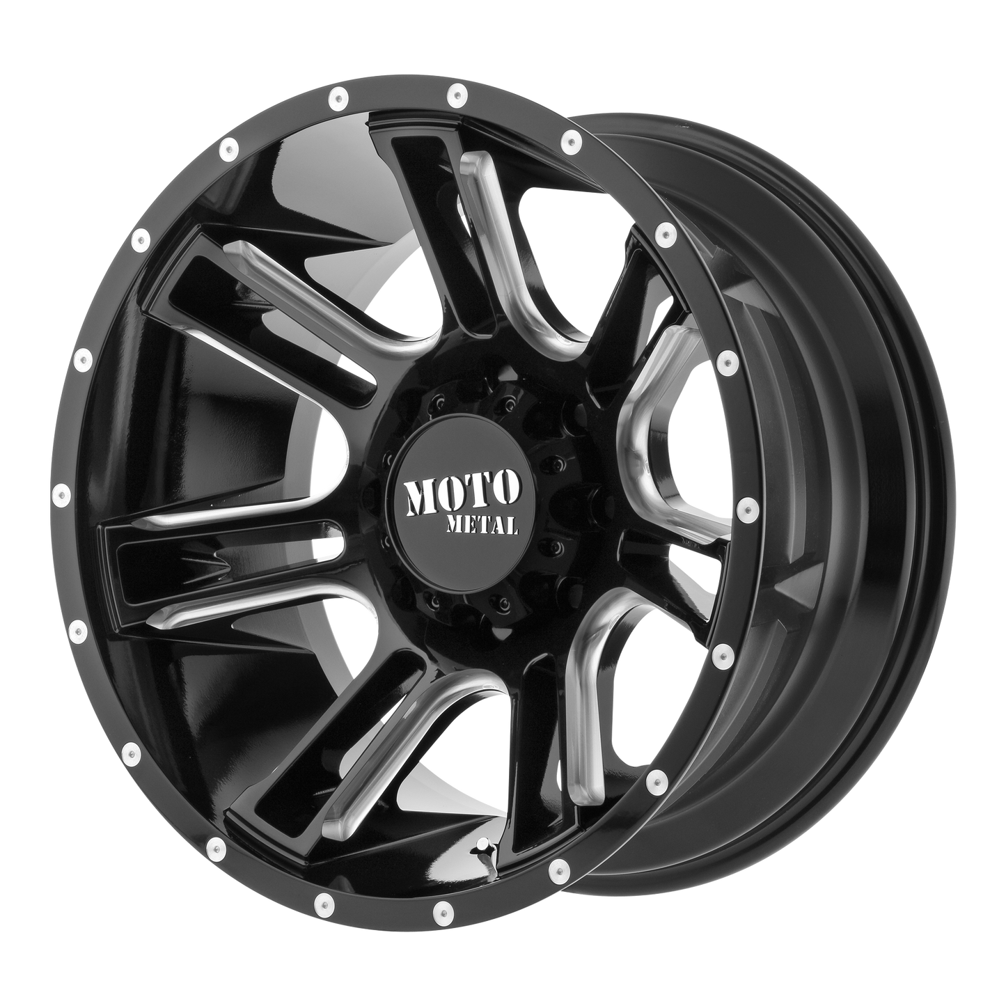Moto Metal MO982 AMP 18x10 -24 6x139.7/6x5.5 Gloss Black Milled