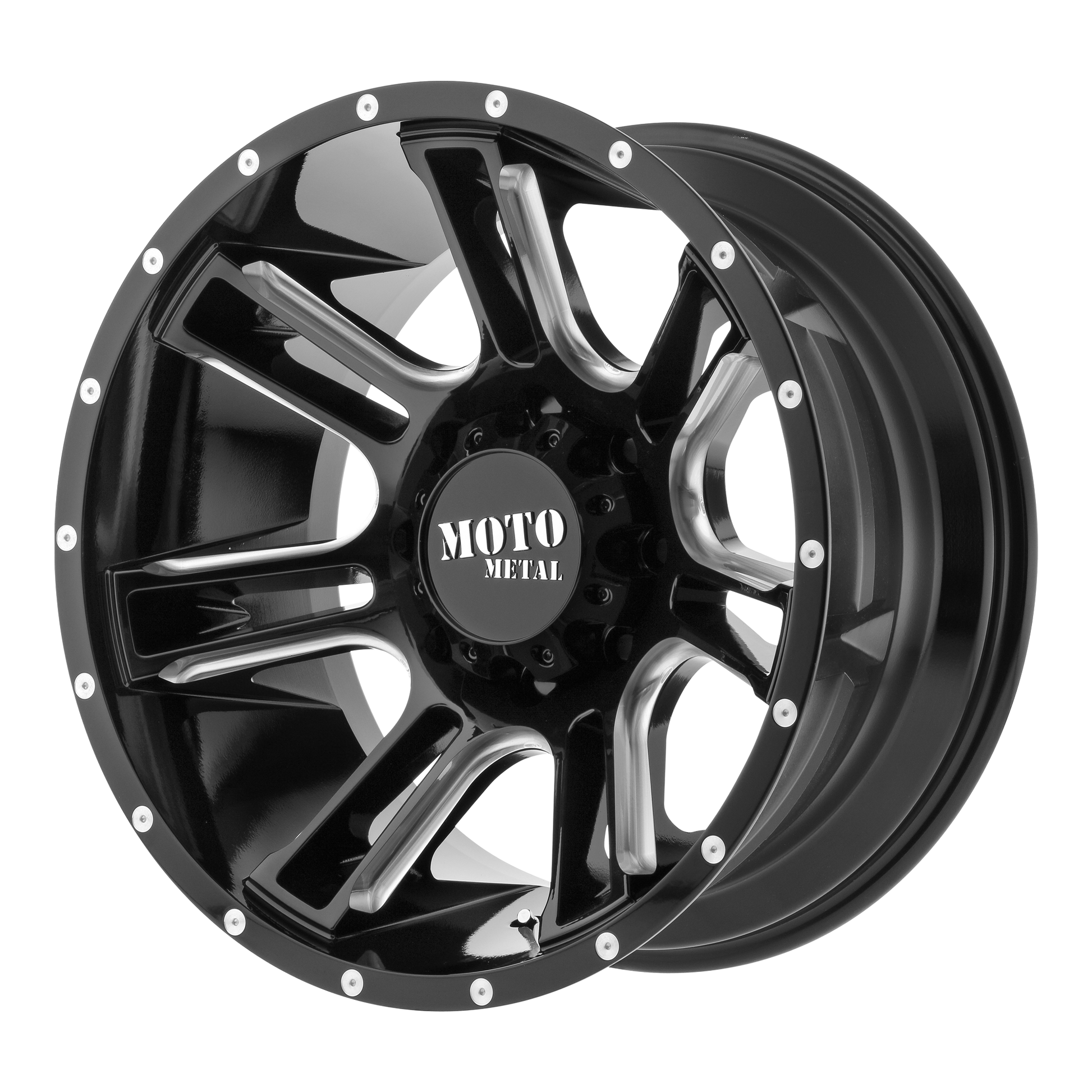 Moto Metal MO982 AMP 20x9 0 5x127/5x5.0 Gloss Black Milled