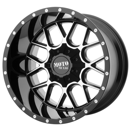 Moto Metal MO986 SIEGE 22x12 -44 8x165.1/8x6.5 Gloss Black Machined