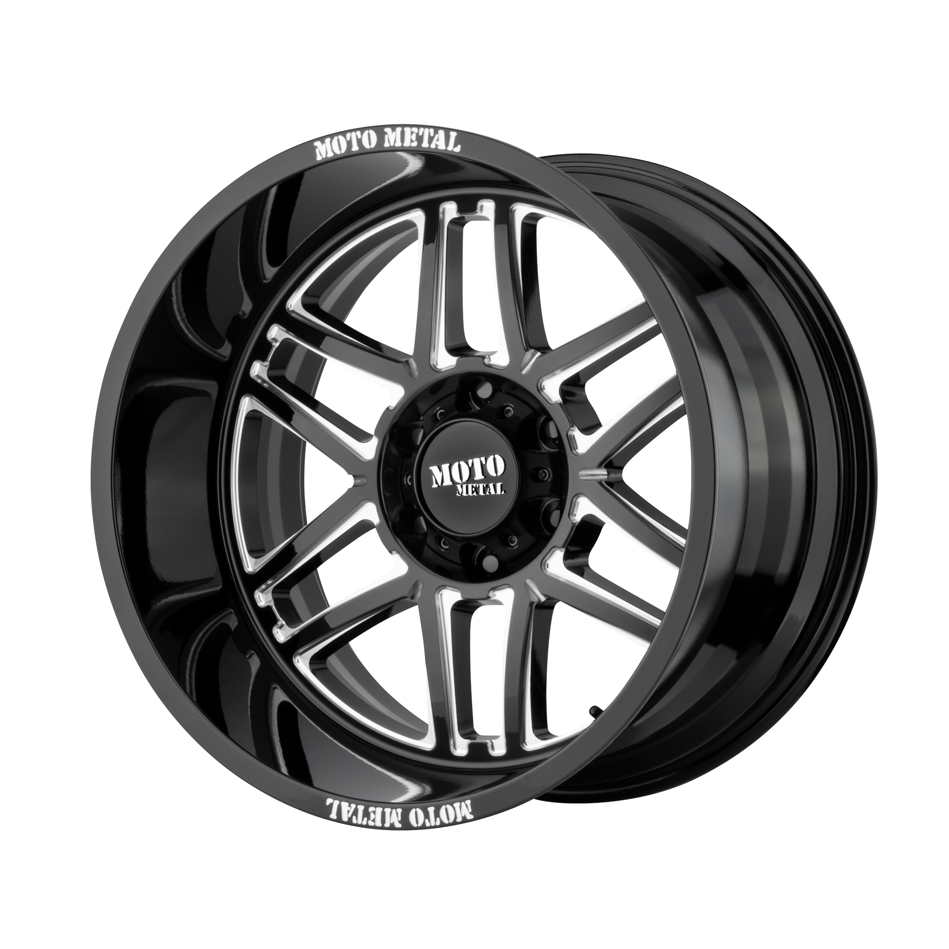 Moto Metal MO992 FOLSOM 20x12 -44 8x165.1/8x6.5 Gloss Black Milled