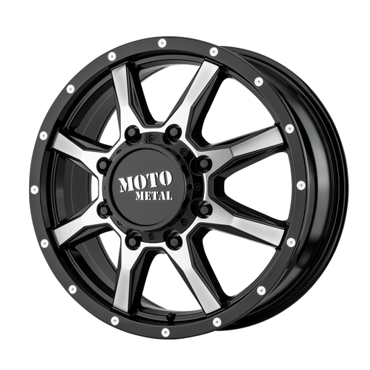 Moto Metal MO995 20X8.25 127 8X165.1 GLOSS BLACK MACHINED - FRONT