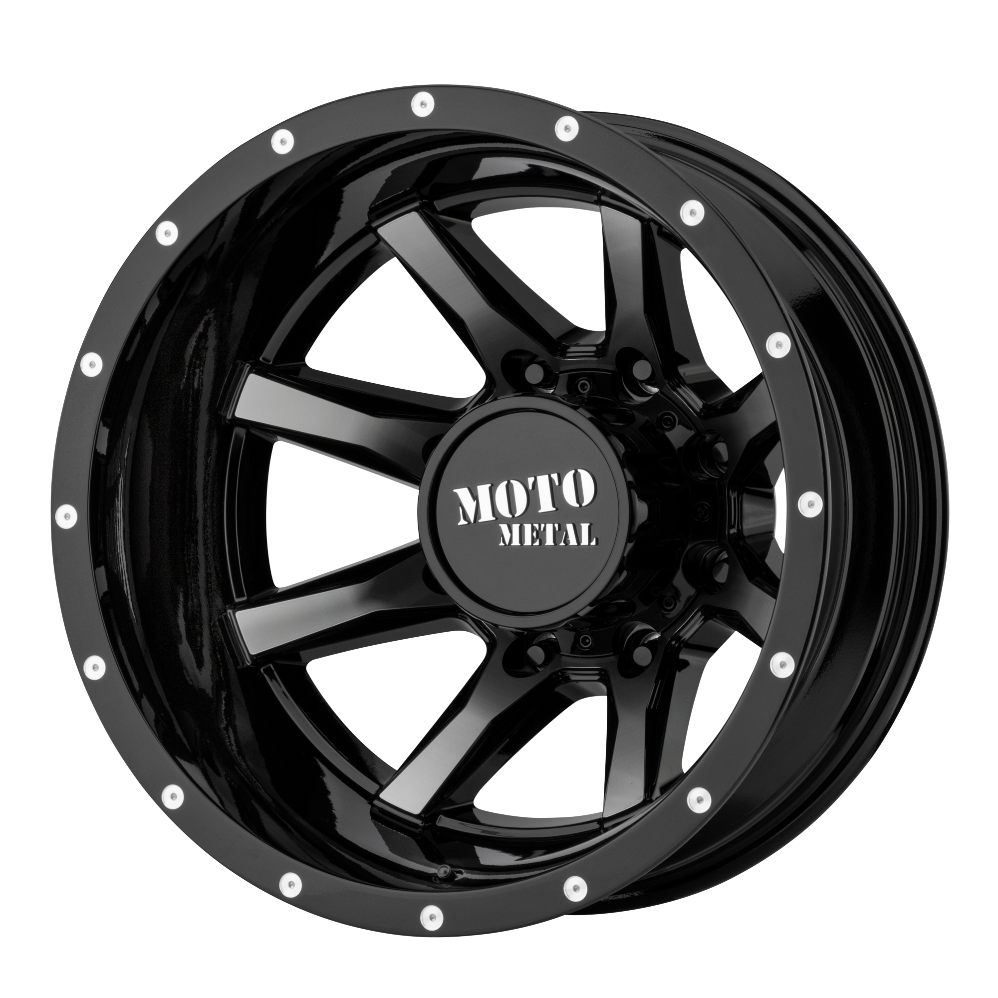 Moto Metal MO995 17x6.5 -140 8x210/8x8.3 Gloss Black Machined - Rear
