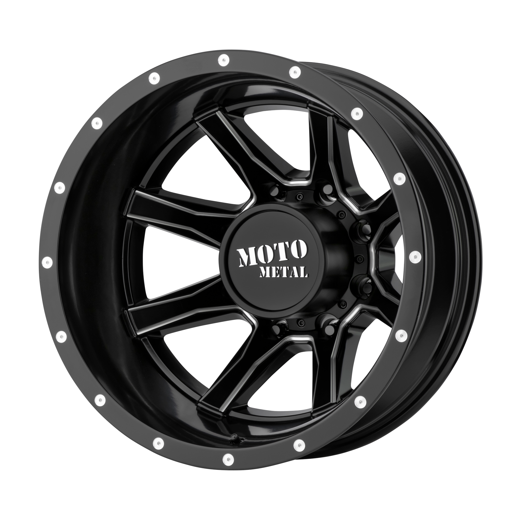 Moto Metal MO995 17x6.5 -155 8x210/8x8.3 Satin Black Milled - Rear