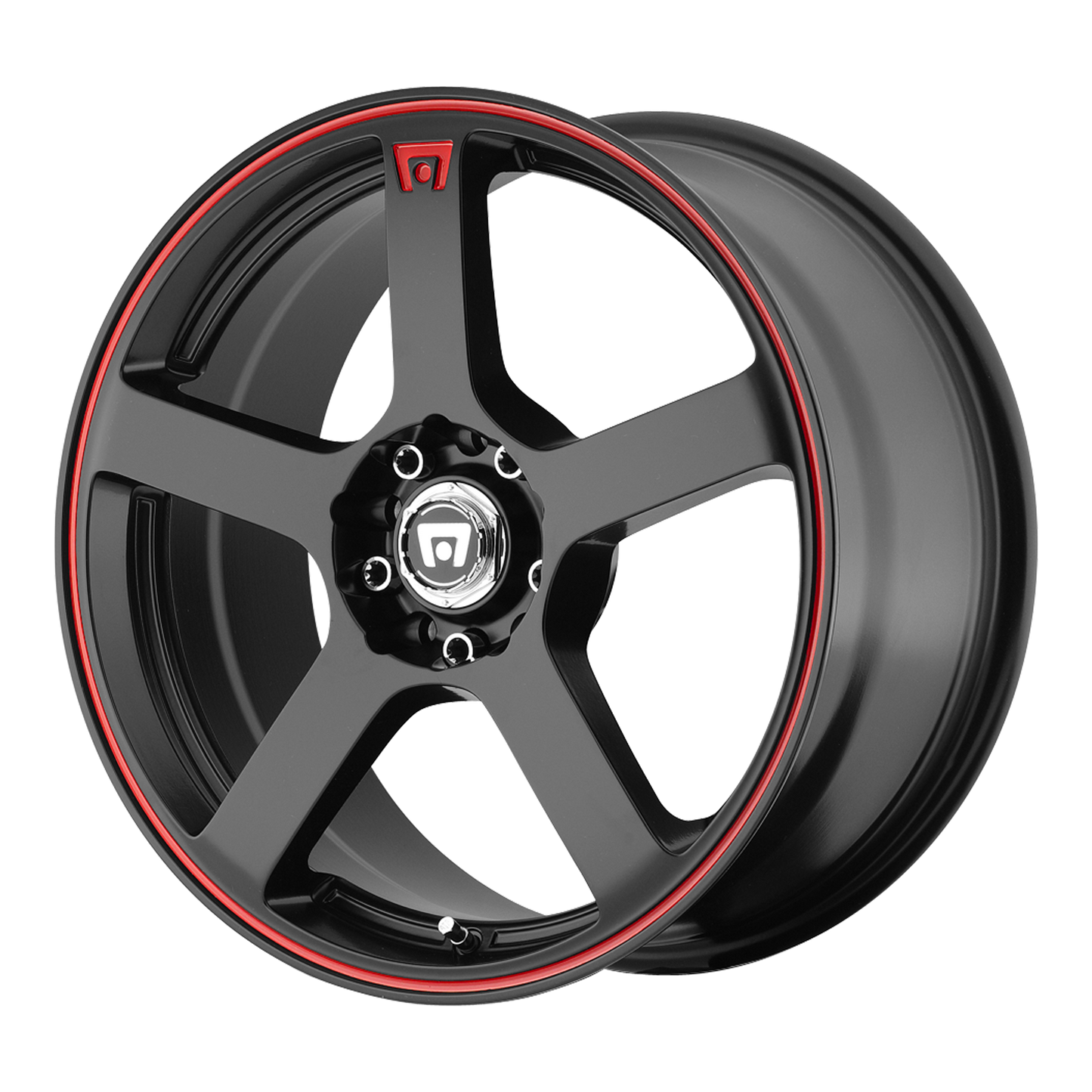 Motegi MR116 FS5 18X8 35 5X100/5X114.3 MATTE BLACK RED RACING STRIPE