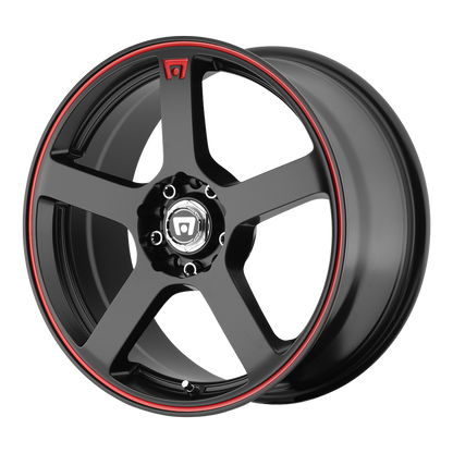 Motegi MR116 FS5 18X8 35 5X100/5X114.3 MATTE BLACK RED RACING STRIPE