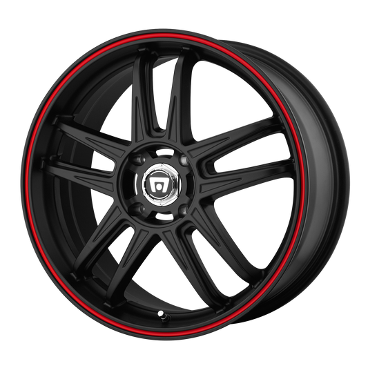 Motegi MR117 18X7.5 45 5X114.3/5X4.5 Matte Black With Red Racing Stripe