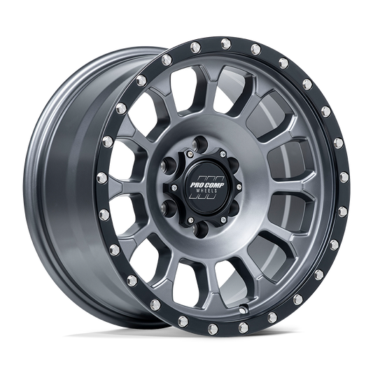 PRO COMP PA34 ROCKWELL 17X8 0 6X139.7 MATTE GRAPHITE WITH BLACK LIP