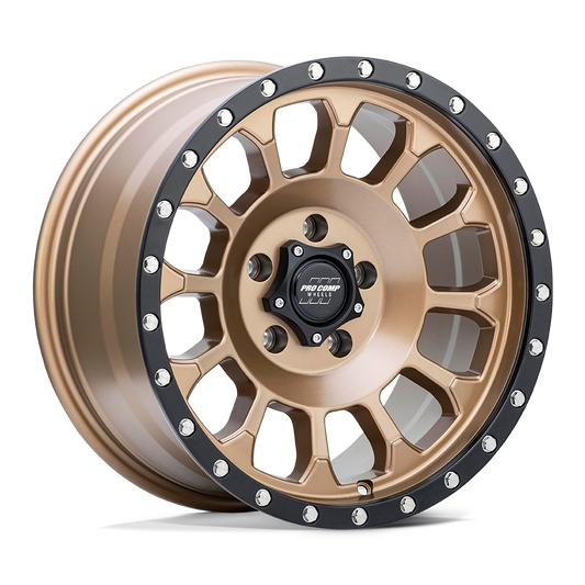 PRO COMP PA34 ROCKWELL 17X8 0 5X127 MATTE BRONZE WITH BLACK LIP
