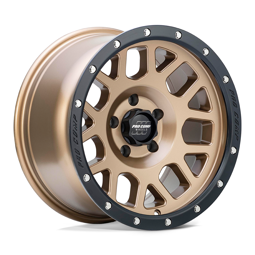 PRO COMP PA40 VERTIGO 17X9 -6 5X127 MATTE BRONZE WITH BLACK LIP