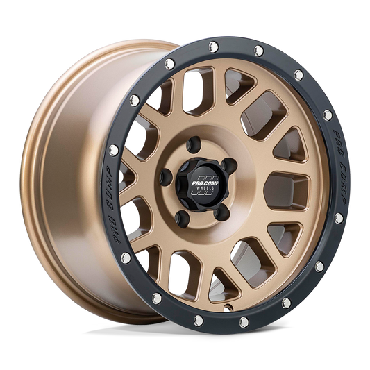 PRO COMP PA40 VERTIGO 17X9 -6 5X127 MATTE BRONZE WITH BLACK LIP