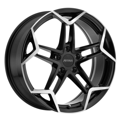 Petrol P1A 17X8 35 5X120/5X4.72 GLOSS BLACK W/ MACHINED CUT FACE