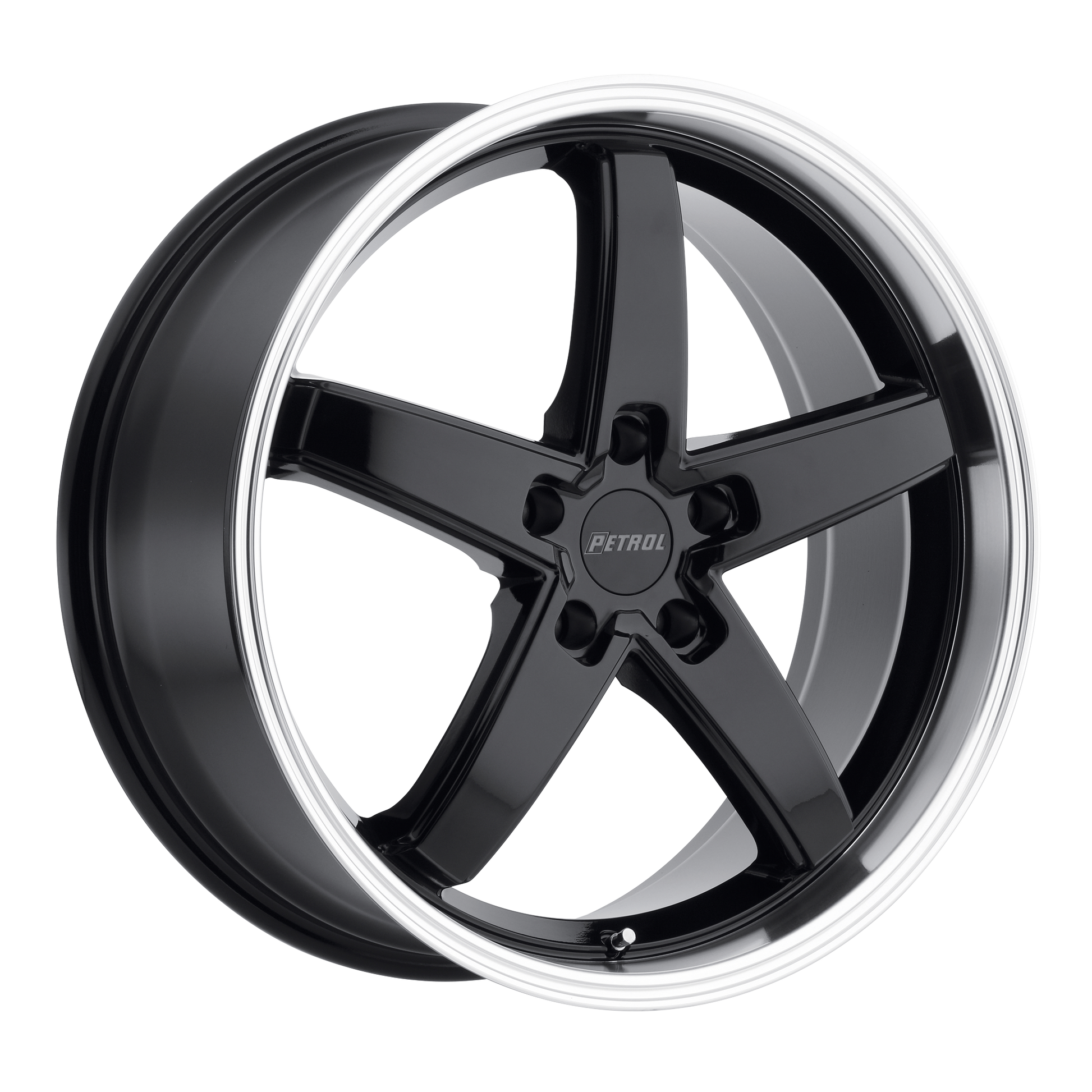 Petrol P1B 20X8.5 40 5X112/5X112 GLOSS BLACK W/ MACHINED CUT LIP