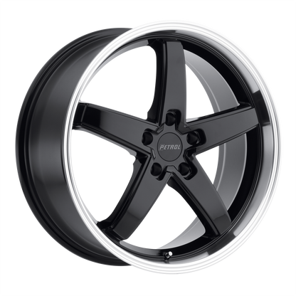Petrol P1B 20X8.5 40 5X108/5X4.25 GLOSS BLACK W/ MACHINED CUT LIP