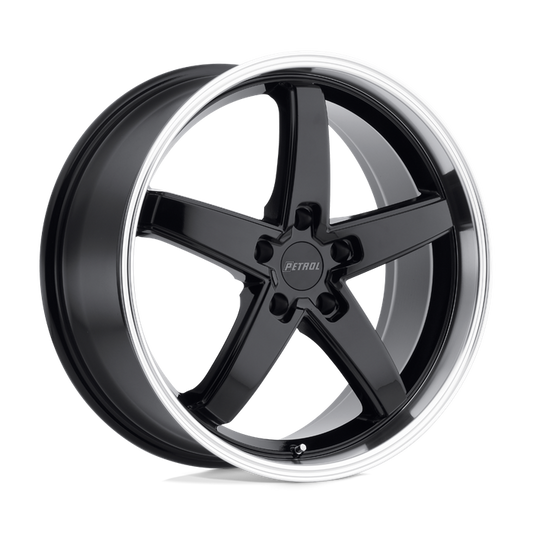 Petrol P1B 17X8 40 5X114.3/5X4.5 GLOSS BLACK W/ MACHINED CUT LIP