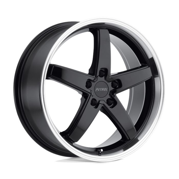 Petrol P1B 18X8 35 5X120/5X4.72 GLOSS BLACK W/ MACHINED CUT LIP