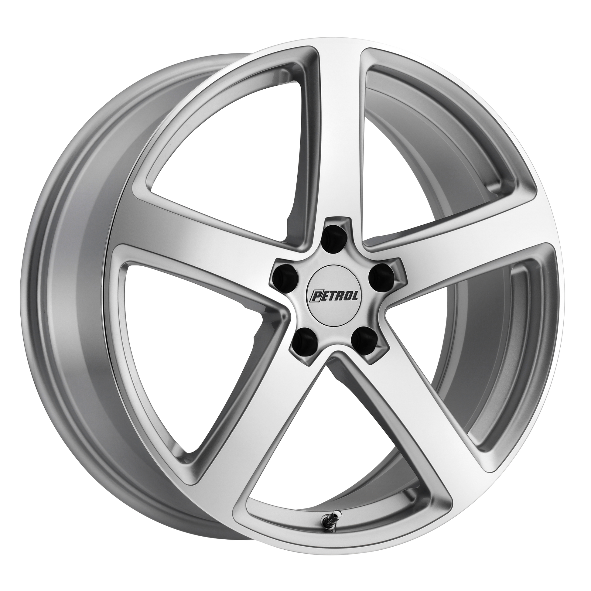 Petrol P2A 18X8 40 5X112/5X112 SILVER W/ MACHINED CUT FACE