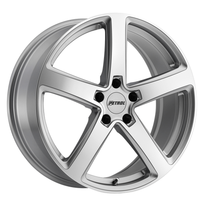 Petrol P2A 17X8 35 5X120/5X4.72 SILVER W/ MACHINED CUT FACE