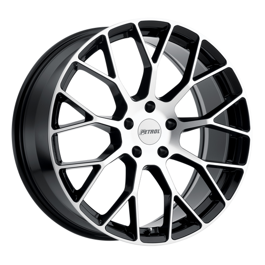 Petrol P2B 20X8.5 40 5X112/5X112 GLOSS BLACK W/ MACHINED FACE