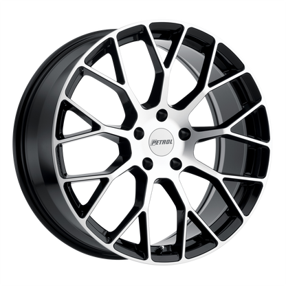Petrol P2B 16X7 40 5X114.3/5X4.5 GLOSS BLACK W/ MACHINED FACE