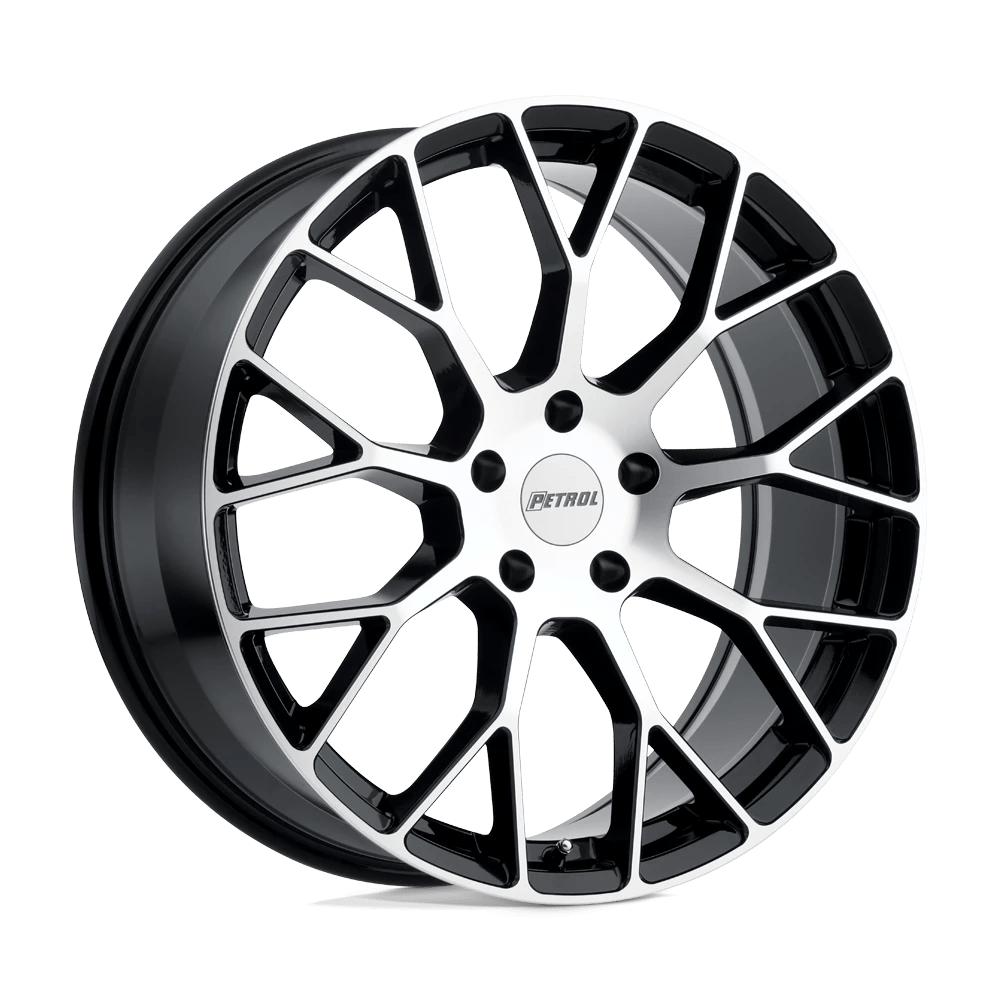 Petrol P2B 16X7 40 5X114.3/5X4.5 GLOSS BLACK W/ MACHINED FACE