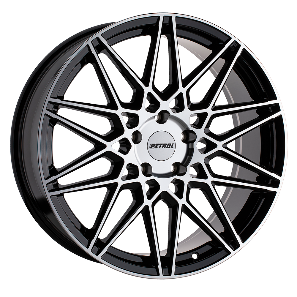Petrol P3C 18X8 40 5X112/5X112 GLOSS BLACK W/ MACHINED FACE