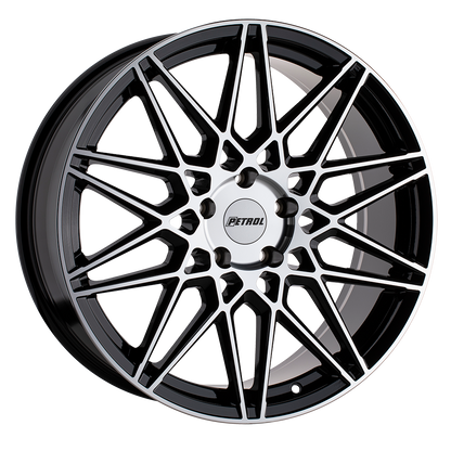 Petrol P3C 17X8 40 5X112/5X112 GLOSS BLACK W/ MACHINED FACE