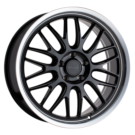 Petrol P4C 20X8.5 40 5X108/5X4.25 GLOSS BLACK W/ MACHINED CUT LIP