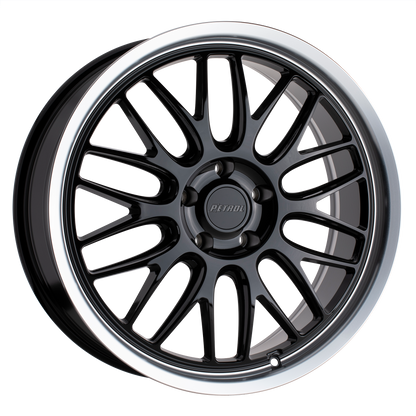 Petrol P4C 18X8 40 5X115/5X115 GLOSS BLACK W/ MACHINED CUT LIP