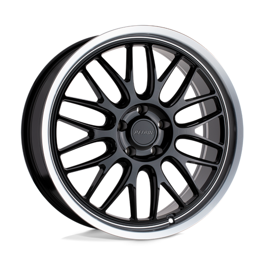 Petrol P4C 18X8 40 5X114.3/5X4.5 GLOSS BLACK W/ MACHINED CUT LIP