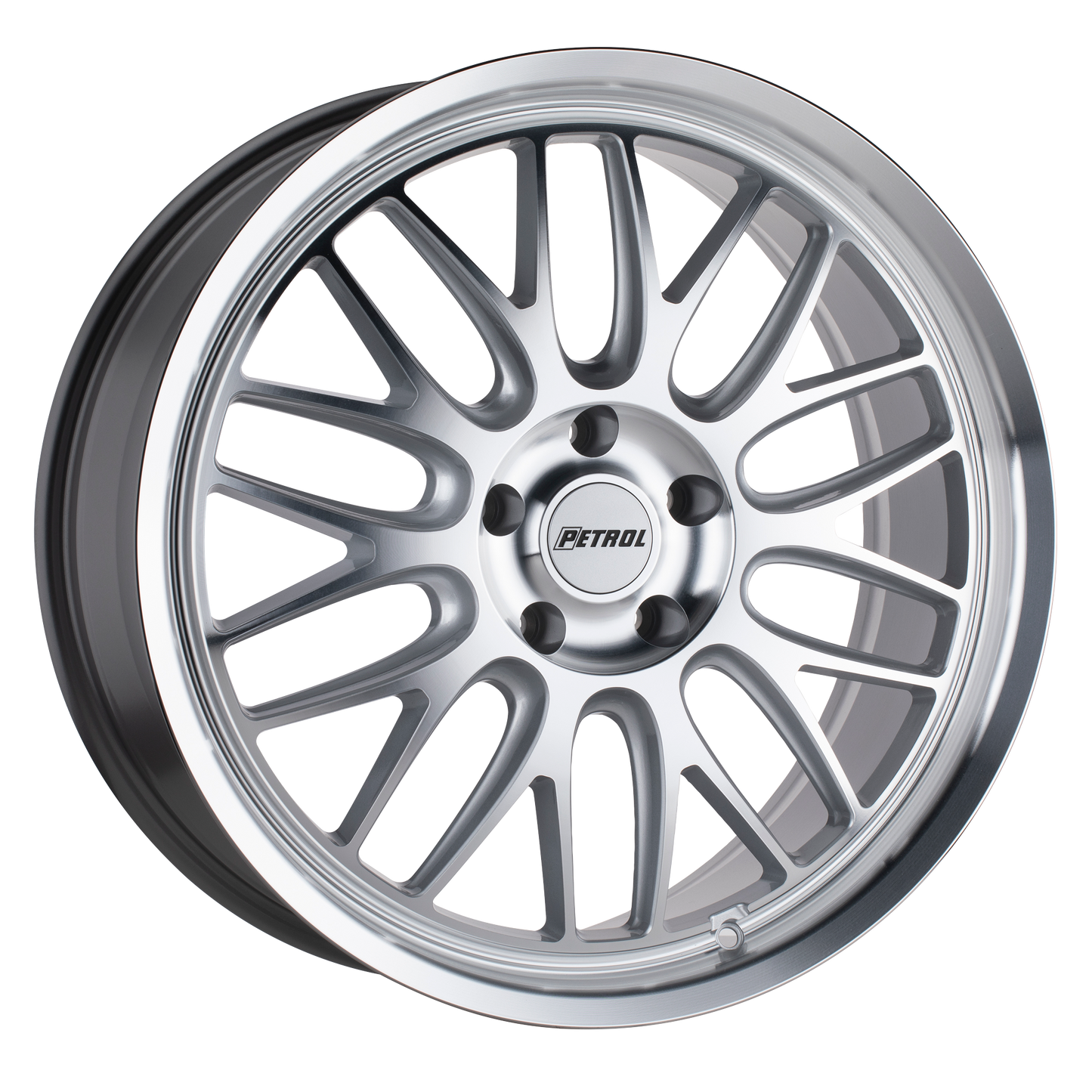 Petrol P4C 16X7 40 5X115/5X115 SILVER W/ MACHINED FACE & LIP