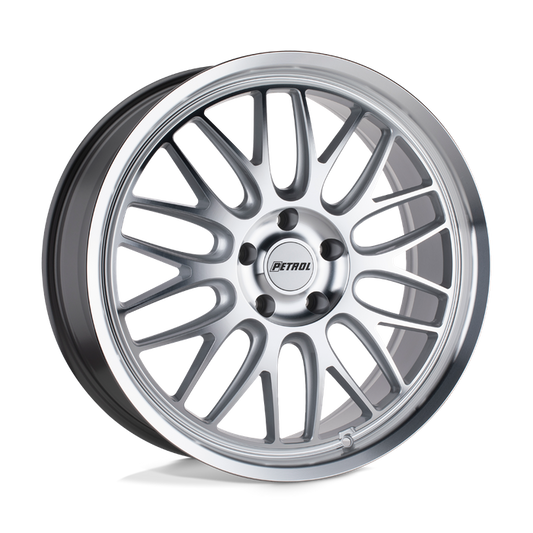 Petrol P4C 19X8 40 5X112/5X112 SILVER W/ MACHINED FACE & LIP