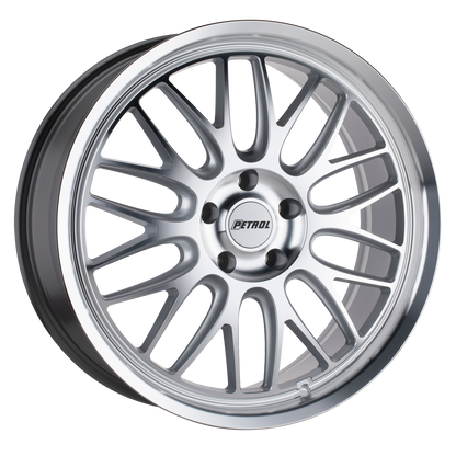 Petrol P4C 16X7 40 4X100/4X100 SILVER W/ MACHINED FACE & LIP