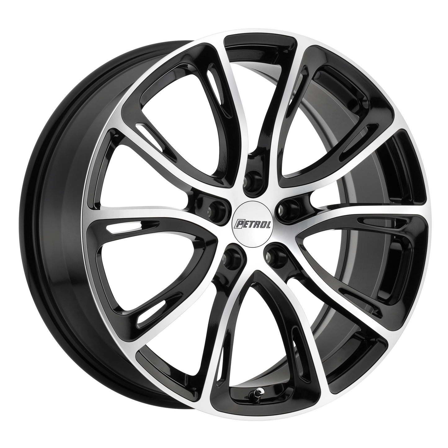 Petrol P5A 17X7.5 40 5X108/5X4.25 GLOSS BLACK W/ MACHINED CUT FACE